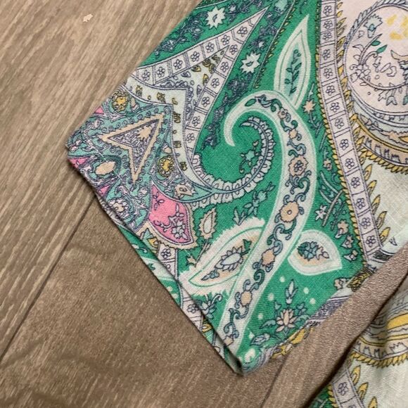 Charter Club Linen Luxury Embellished Paisley Floral V-Neck Boho Tunic Shirt - Picture 2 of 6